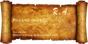 Rozina Anikó névjegykártya
