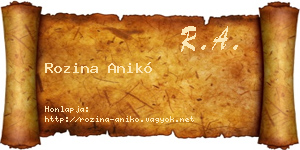 Rozina Anikó névjegykártya