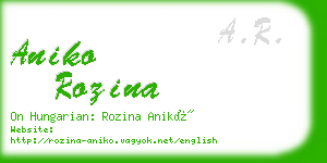 aniko rozina business card